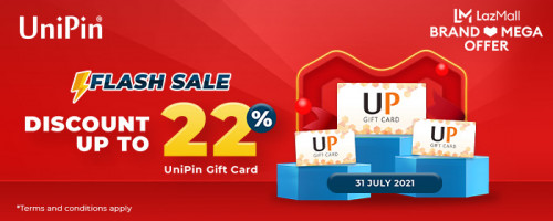 Flash Sale bareng Lazada diskon hingga 22% UniPin Gift Card